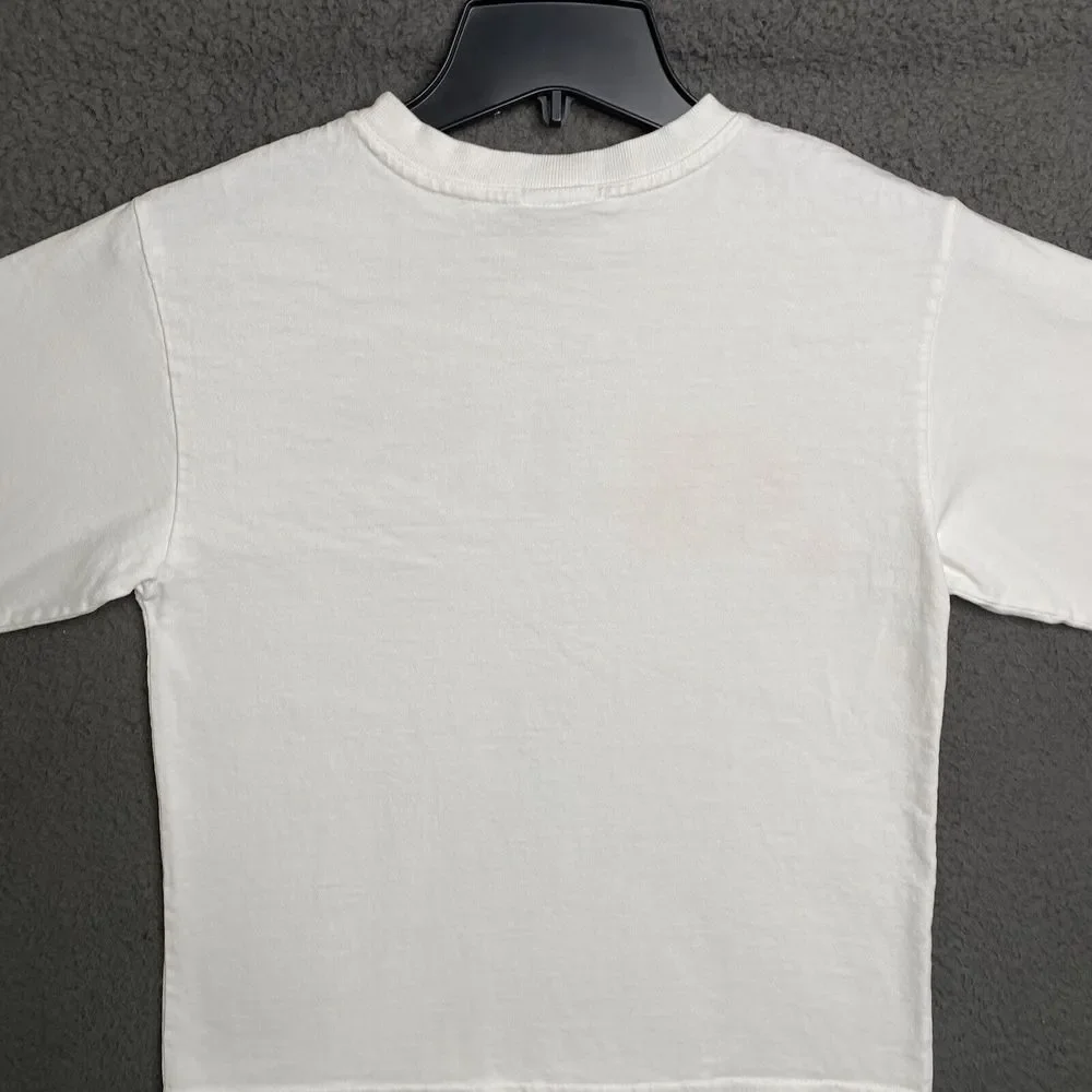 GUESS JEANS USA T-Shirt White Long Sleeve Womens Small Classic Spellout Logo - Picture 14 of 16